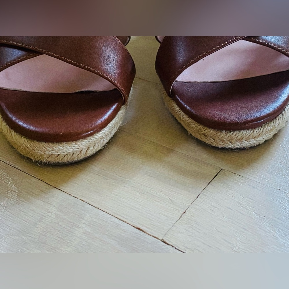 J.Crew Jute Wedge Espadrille Sandals in leather - Picture 6 of 8